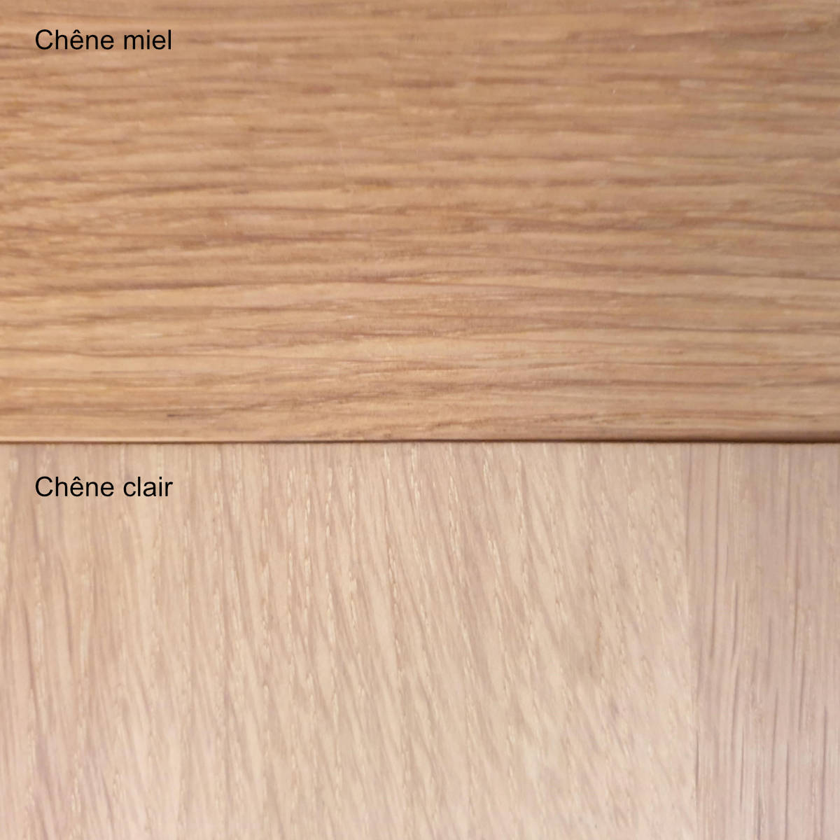 Chêne clair vs chêne moyen