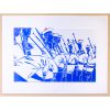 Linogravure Morgane Chouin 'Joueurs de biniou' 30x40