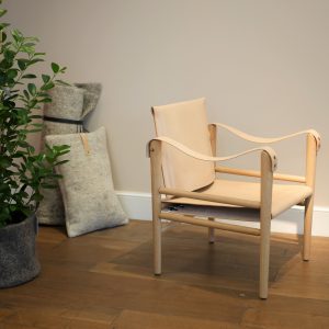 fauteuil cuir et bois design structure en chene temps libre
