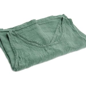 Tablier de Li en lin naturel L'Inatelier Nantes - Couleur Chanvre made in france artisanat français - vert jade