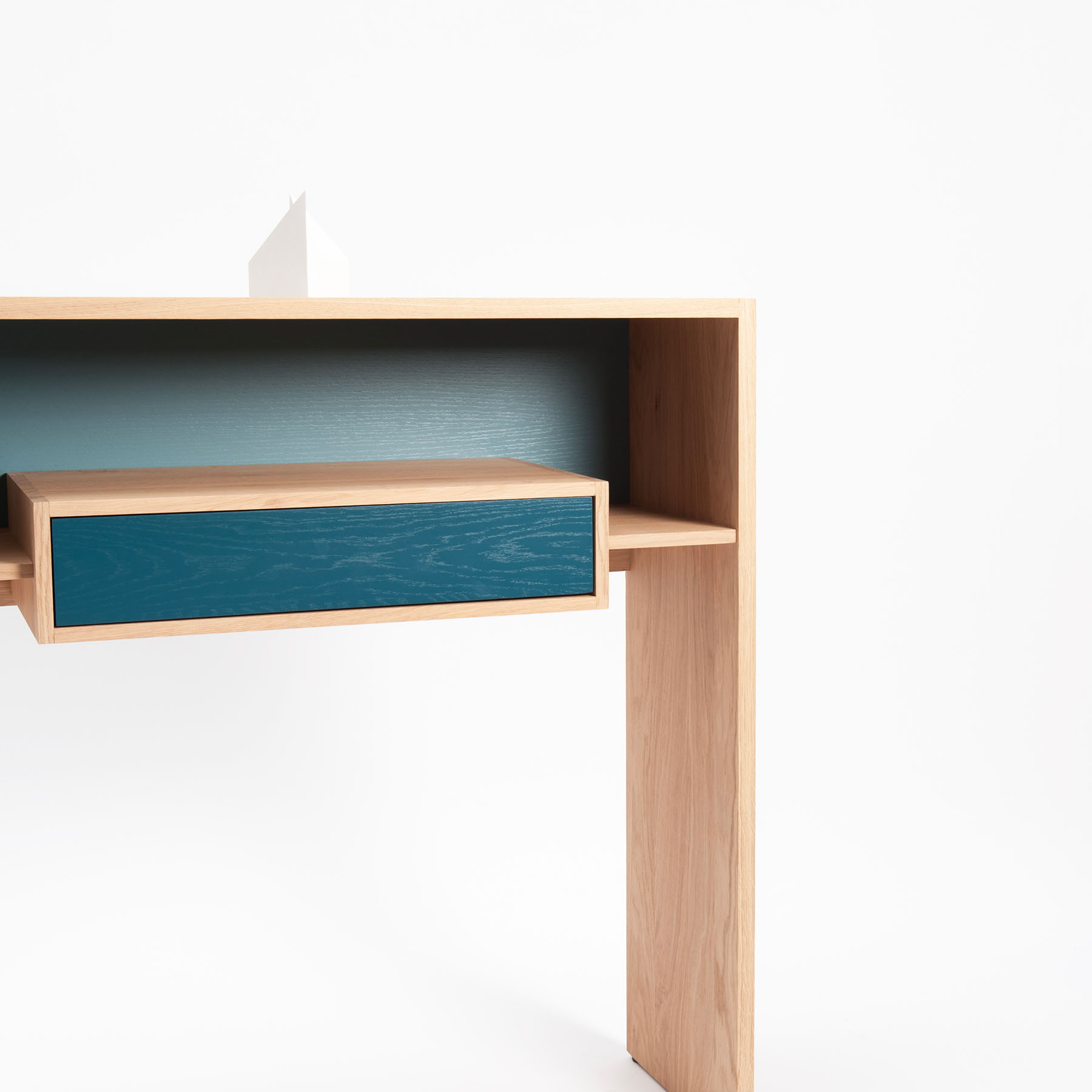 Console_chene massif_mixage_drugeot manufacture_L'Inatelier_Nantes_Boutique déco_bureau_décorationintérieur_personnalisable_tiroir_bois_meuble d'appoint_détail fond personnalisable