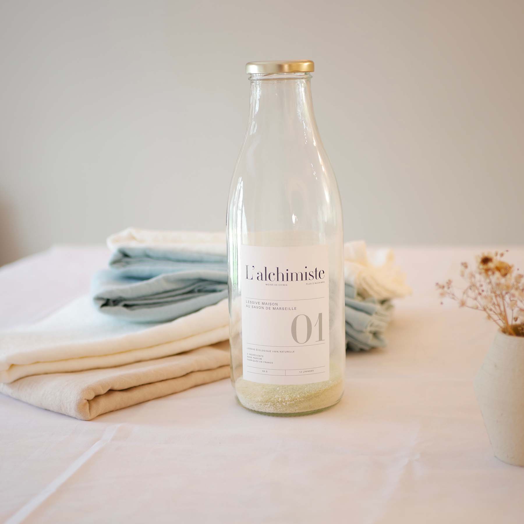Lessive liquide écologique_zéro déchat_rechargeable_naturel_savon de marseille_L'Alchimiste_soin du linge_maison_déco_L'Inatelier_Nantes