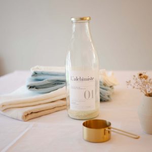 Lessive liquide écologique_zéro déchat_rechargeable_naturel_savon de marseille_L'Alchimiste_soin du linge_maison_déco_L'Inatelier_Nantes_avec doseur