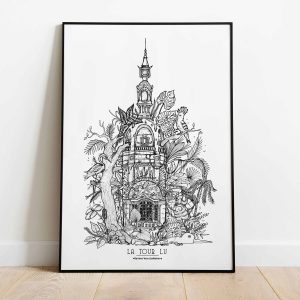 affiche tour LU -Geoffrey Berniolle_illustration_ studio mâtcha - nantes - linatelier - A3_poster_cadre_décoration_mur_intérieur
