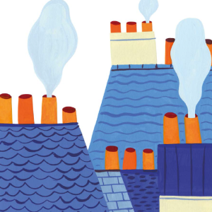 livre bébé_enfant_edition jeunesse_maison_Eliza_Couverture-Les-formes-de-ma-ville-Agathe singer_illustratrice_l'inatelier_nantes_made in france_ dès 6 mois_livre bébé_graphique_couleurs_apprentissage_cartonné_550x550_toits_cheminées_animaux_détail illustration