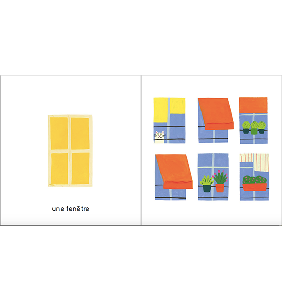 livre bébé_enfant_edition jeunesse_maison_Eliza_Couverture-Les-formes-de-ma-ville-Agathe singer_illustratrice_l'inatelier_nantes_made in france_ dès 6 mois_livre bébé_graphique_couleurs_apprentissage_cartonné_550x550_toits_cheminées_animaux_extrait-2_balcon
