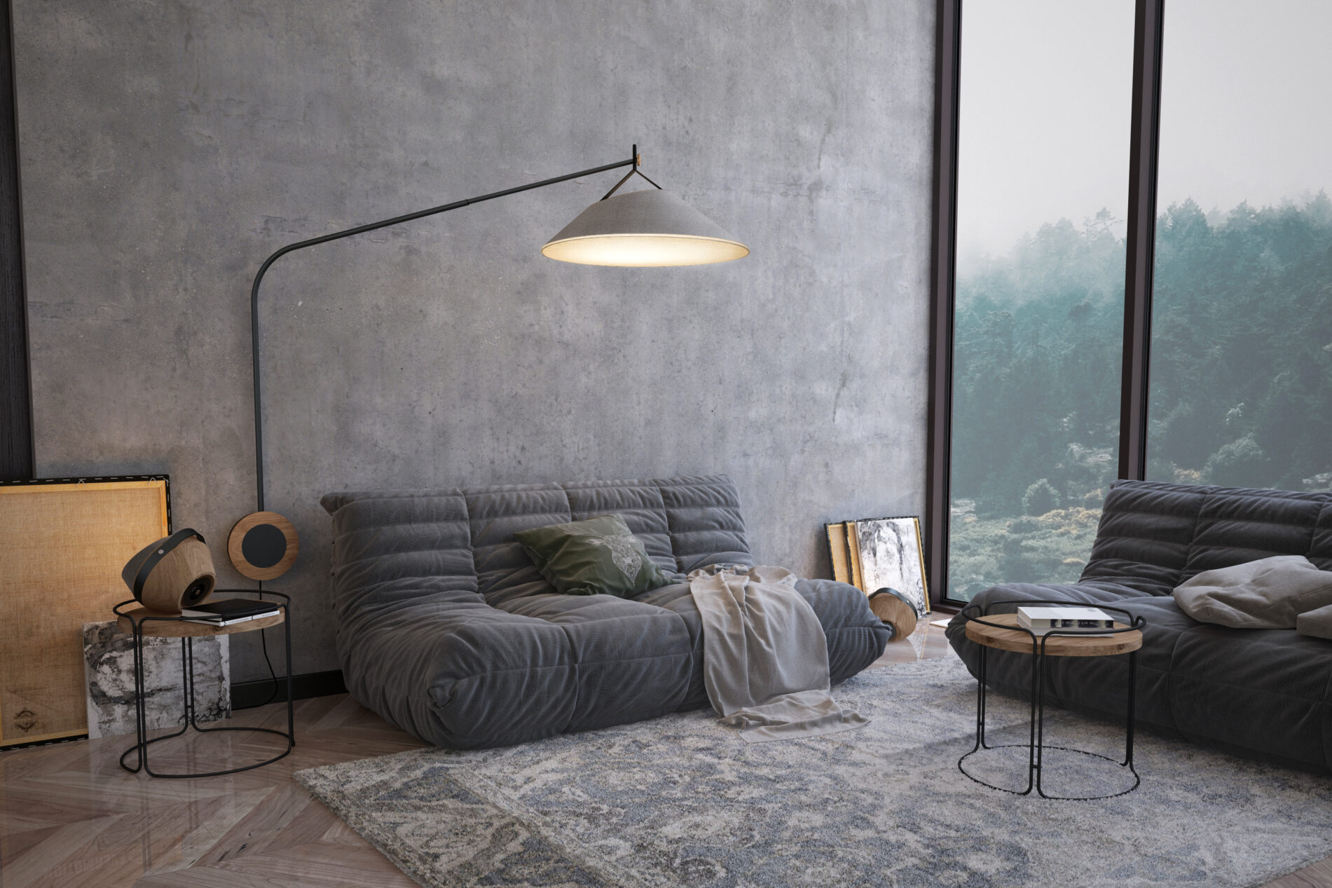 luminaire applique potence en feutre-KNGB