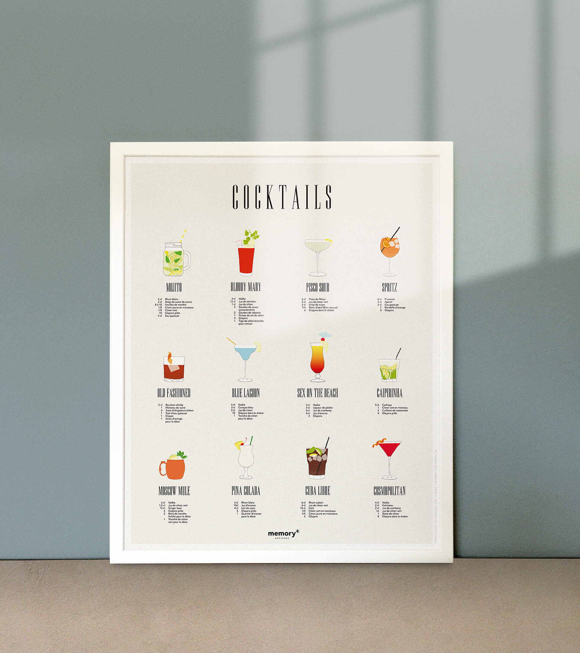 Affiche 'Cocktails' - 40 x 50 cm
