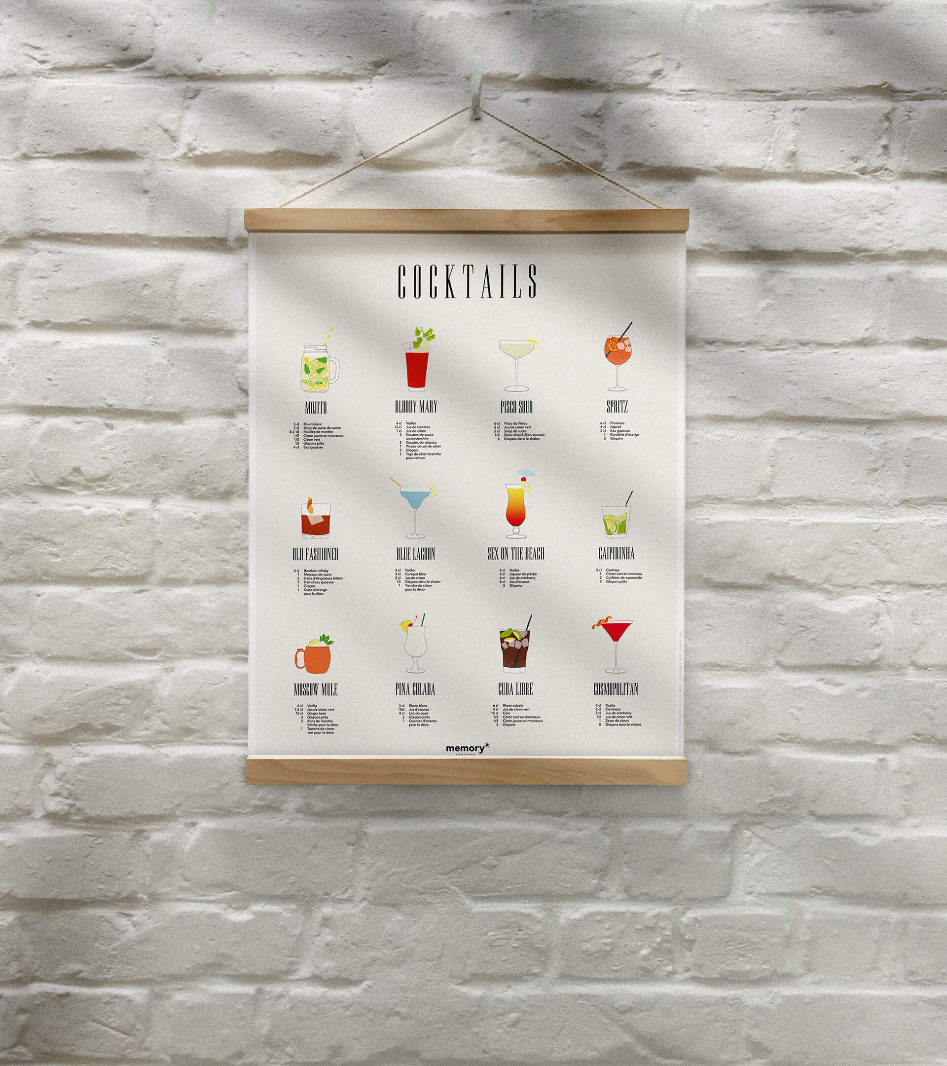 Affiche 'Cocktails' - 40 x 50 cm – Image 2