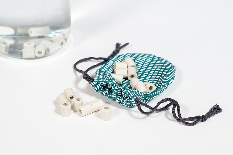 Pochon de perles de céramique x15