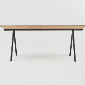 table_tarmak_hetch_mobilier_meuble_repas_salle-à-manger_bois_massif_chene_made-in-france-sur-mesure_métal_france_artisanat_design_vue-profil-longueur_linatelier_nantes