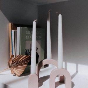 bougeoir en beton zuri gigi rose