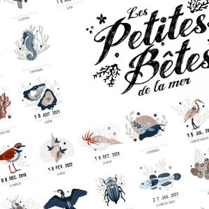 affiche ludique pour enfant les petites bêtes de la mer les petites dates