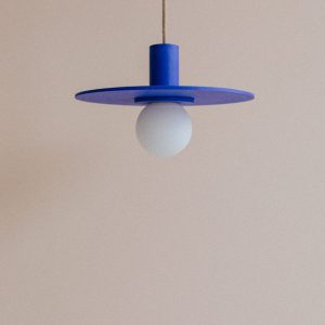 lampe suspension en béton ama 30 zuri, couleur bleue