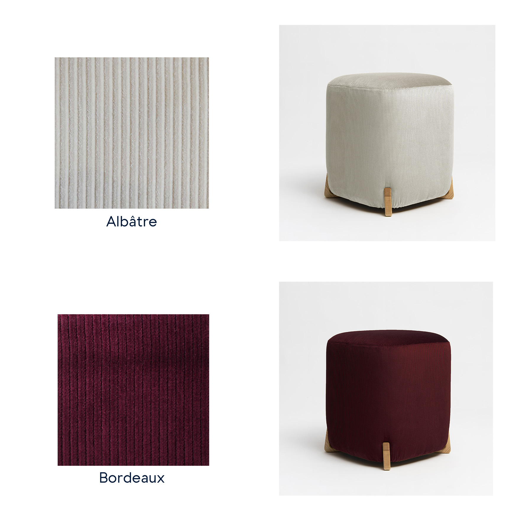 Pouf en velours côtelé Muaje – Image 3