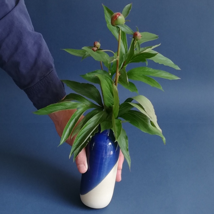 Vase en grès - Bouteille bleue - Candice Courau