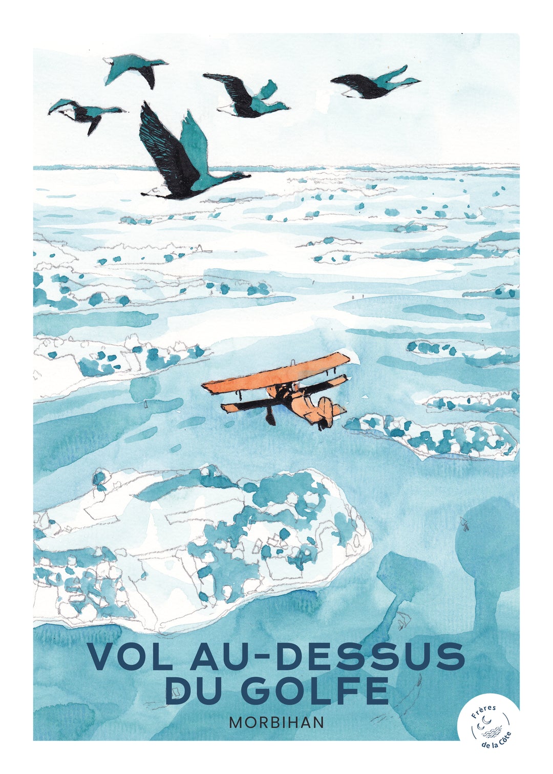 Vol au-dessus du Golfe morbihan Illustration frères de la côte