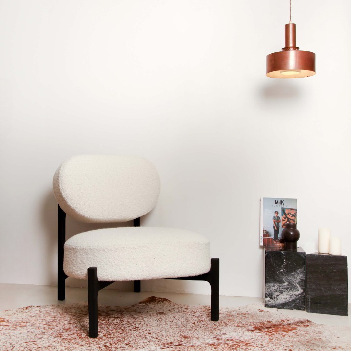 Fauteuil chauffeuse en laine bouclée muaje