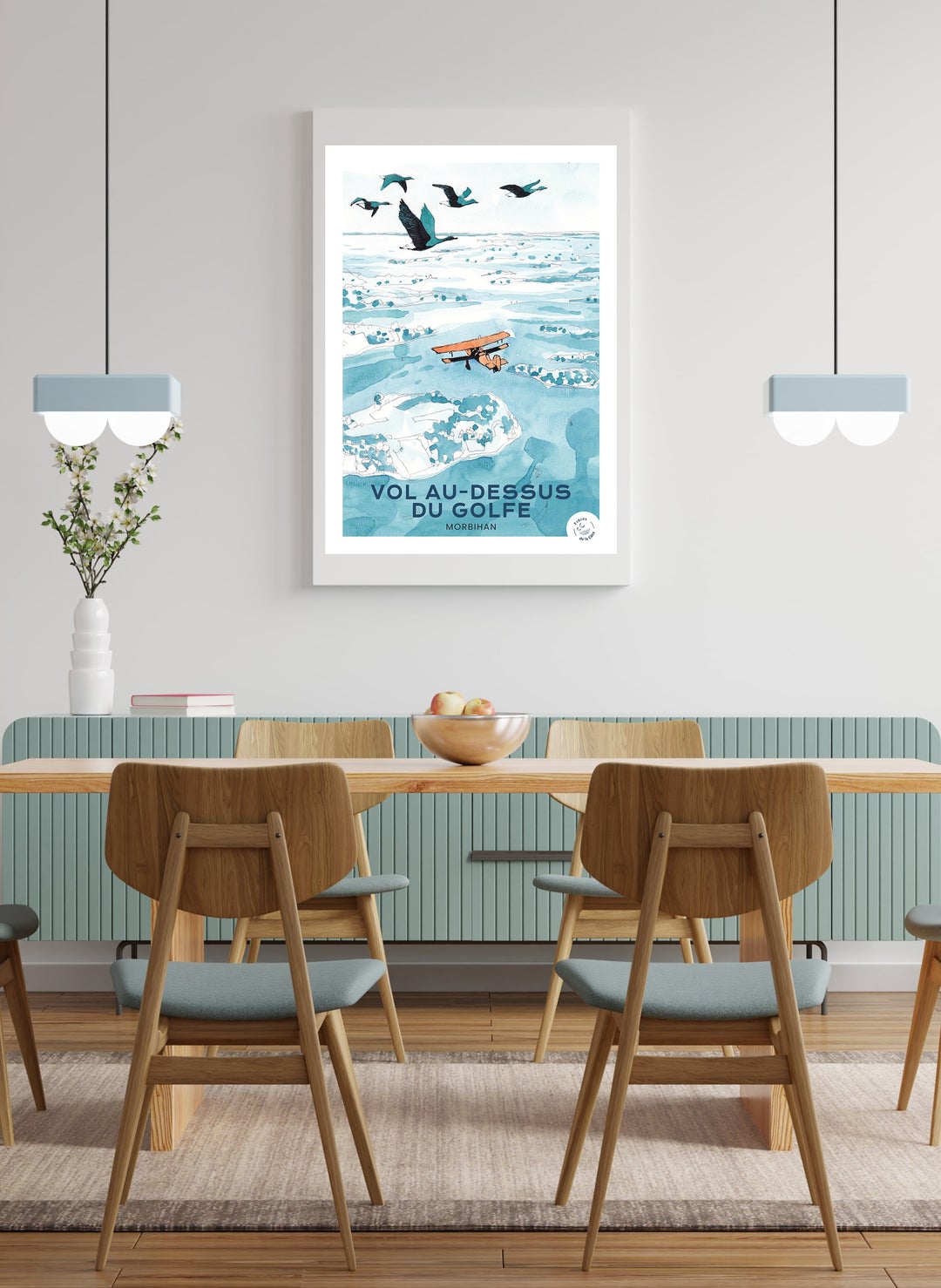 Vol au-dessus du Golfe morbihan Illustration frères de la côte