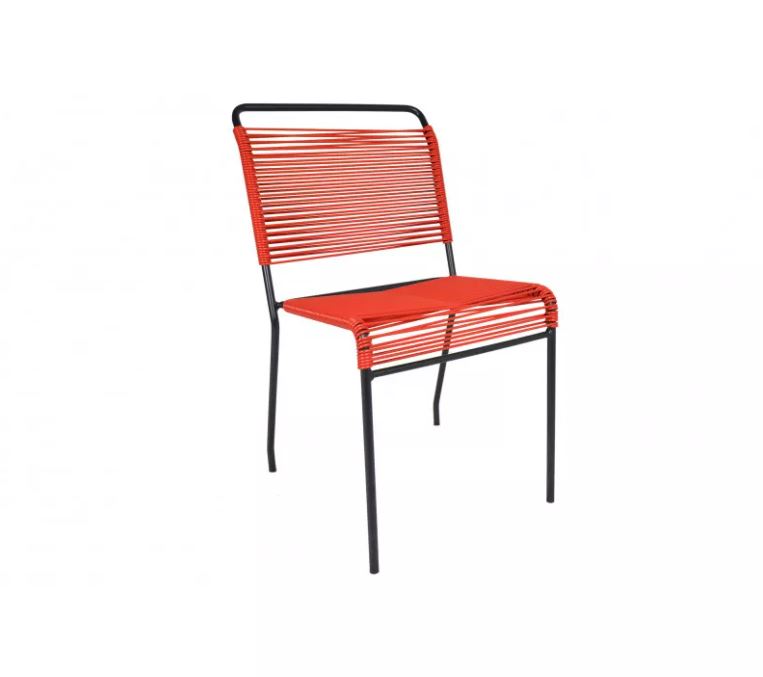 Chaise de jardin BOQA_doline_tressage PVC_made in france_couleurs_empilable_rouge