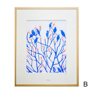 linogravure oiseaux perchés-morgane chouin linatelier