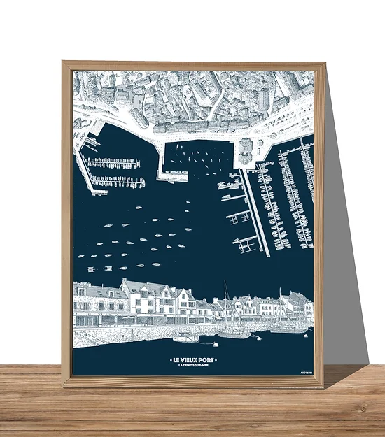 Affiche-augustin-dessiner-à-la-main-vieux-port-trinité-sur-mer