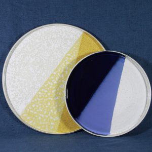 Assiette-jaune-grès-céramique
