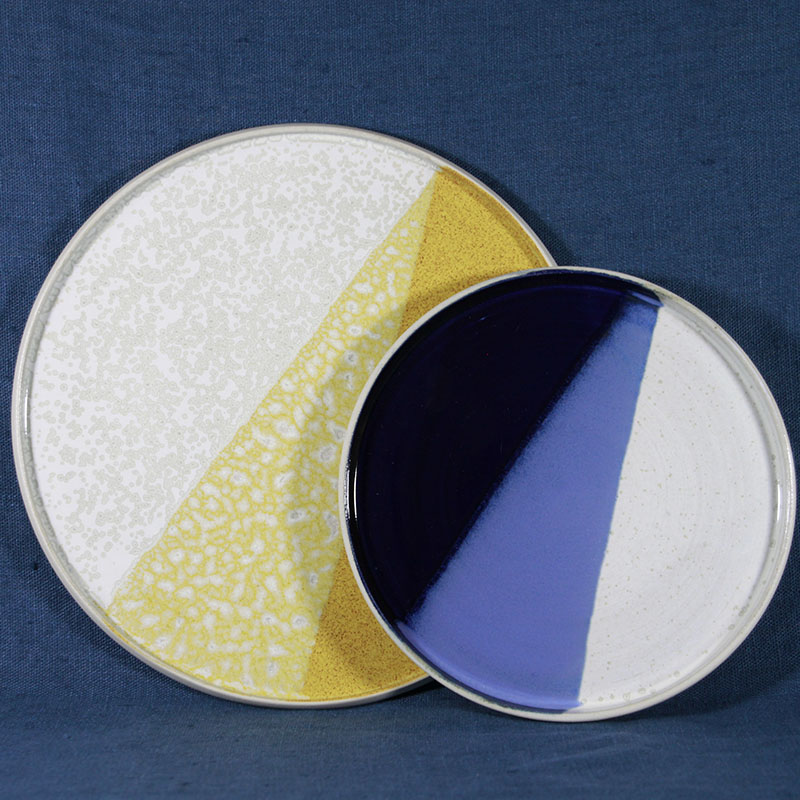 Assiette-jaune-grès-céramique